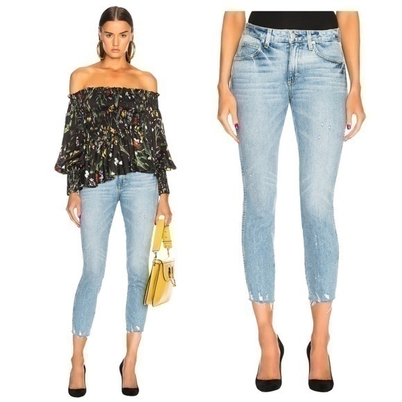 NWT AMO Revolve Stix Crop Distressed Boho Bohemian Skinny Jeans - Picture 1 of 13